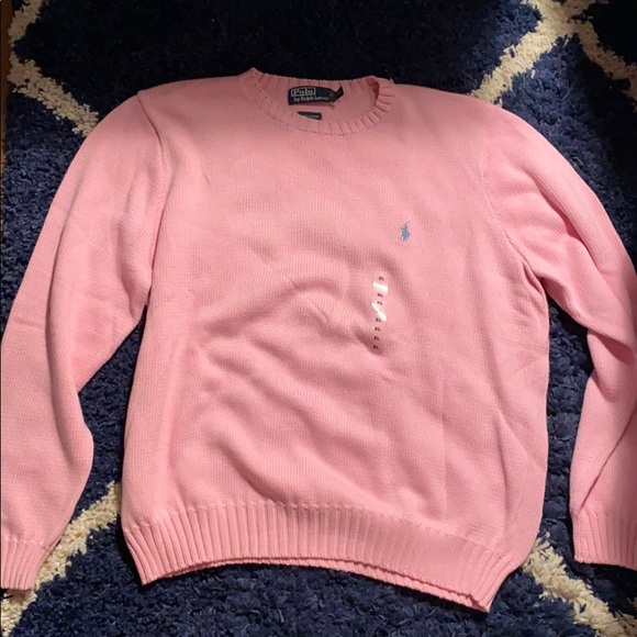 mens pink polo sweater